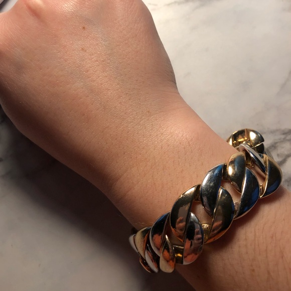 Silver and gold bracelet - Picture 1 of 2